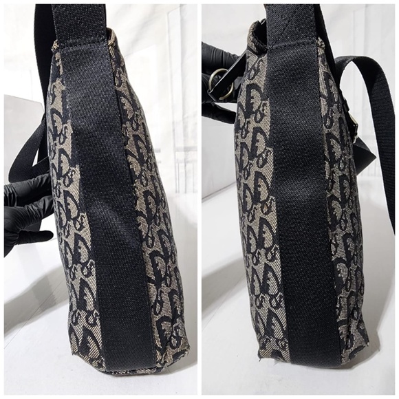 Authentic CHRISTIAN DIOR Diorissimo Trotter Messenger Bag Navy Blue/Grey - Picture 4 of 12